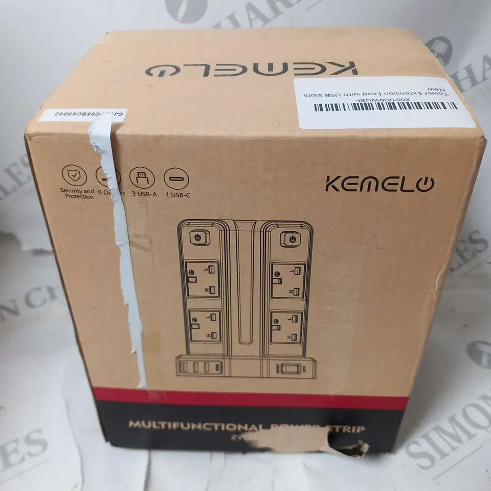 BOXED KEMELO TOWER EXTENSION LEAD WITH USB SLOTS