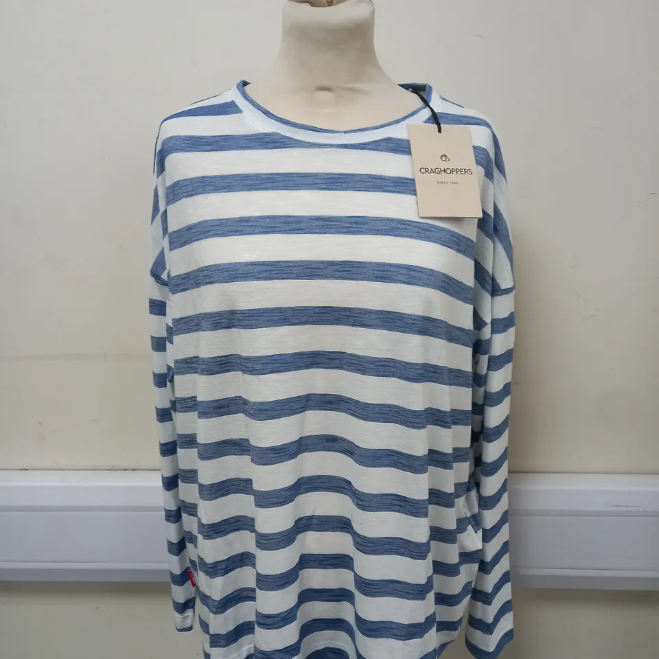 CRAGHOPPERS CORA STRIPPED T-SHIRT SIZE 14