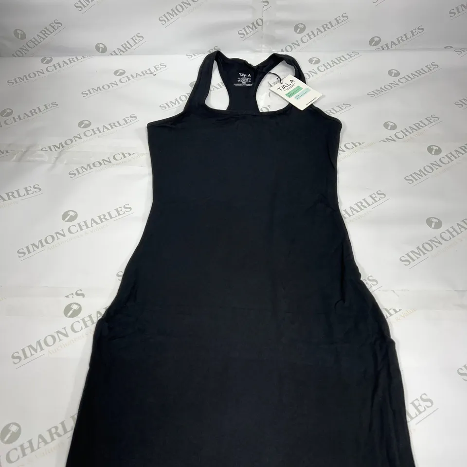 T/ALA 365 RACERBACK BODYCON MAXI DRESS IN SHADOW BLACK SIZE MEDIUM