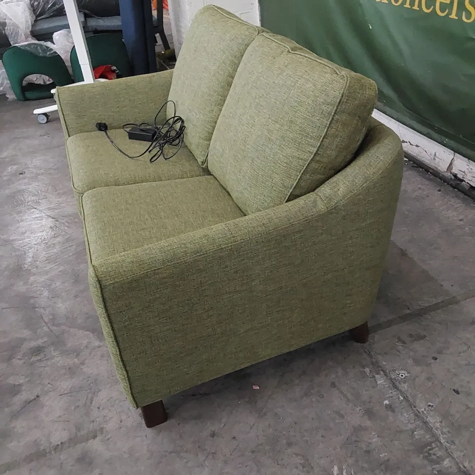 QUALITY G PLAN DESIGNER VINTAGE 68 SMALL 2-SEATER SOFA IN MARL GREEN FABRIC