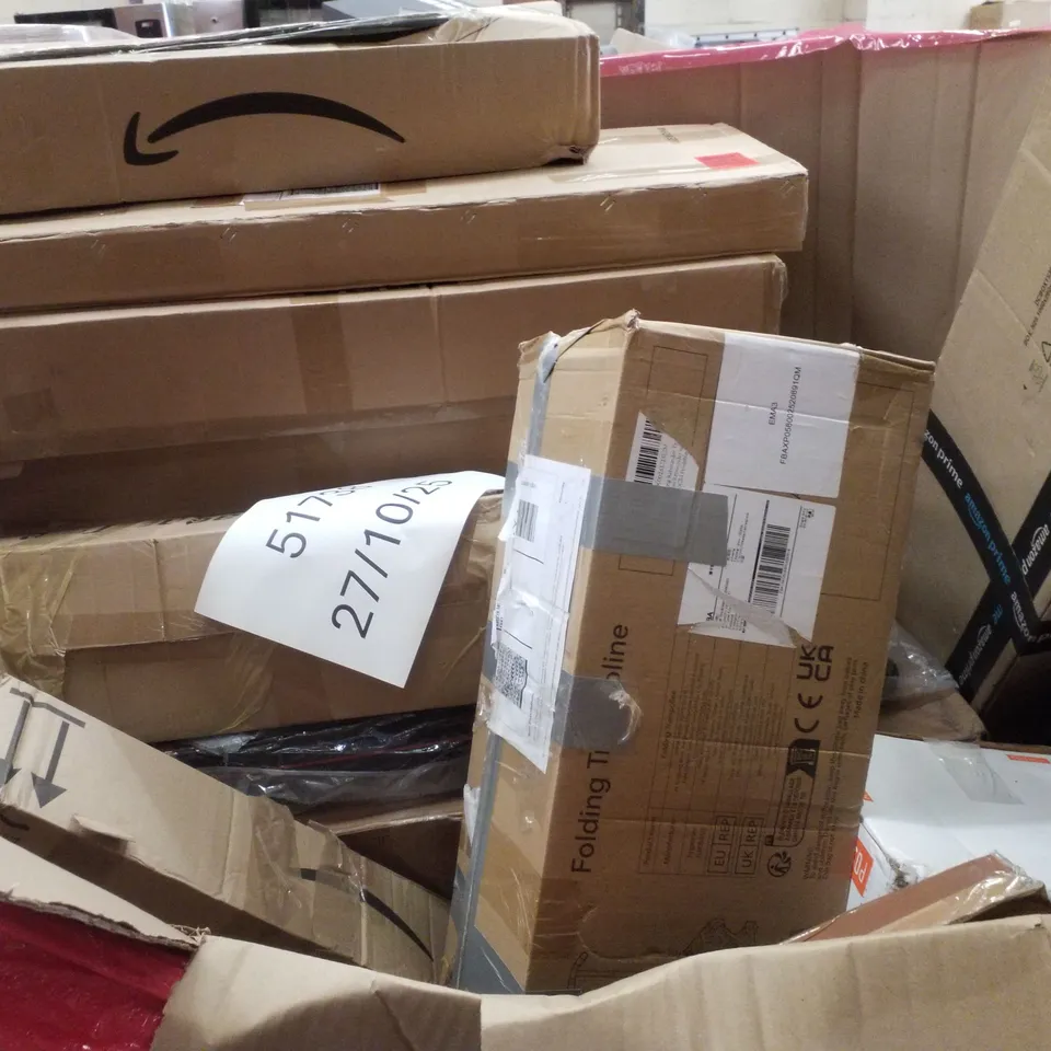 PALLET CONTAINING ASSORTED PRODUCTS INCLUDING FOLDING WAGON, TRAMPOLINE, ARTIFICIAL PALM TREE & SHOWER MIXER
