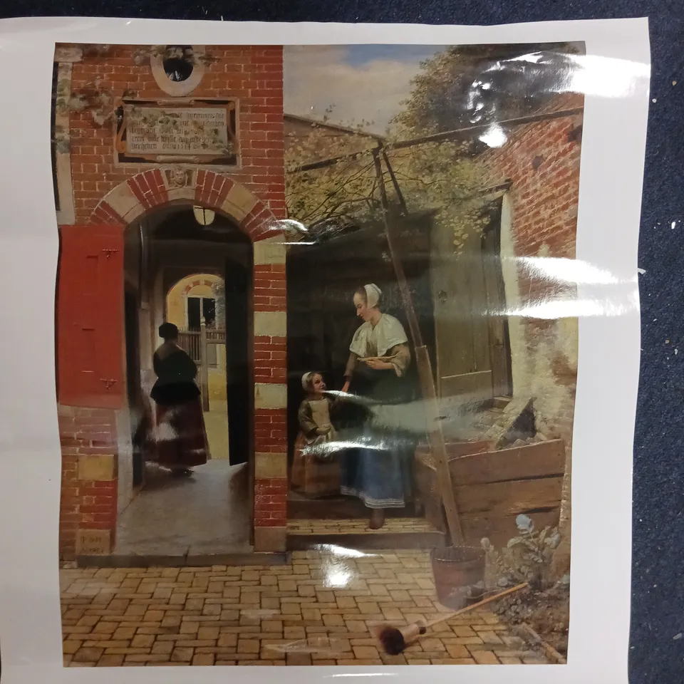 SET OF APPROXIMATELY 10 PIETER DE HOOCH THE COURTYARD OF A HOUSE IN DELFT OIL ON CANVAS ART PRINTS