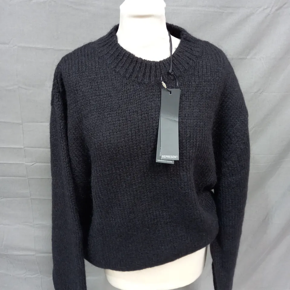 REPRESENT MOHAIR SWEATER IN BLACK - MEDIUM