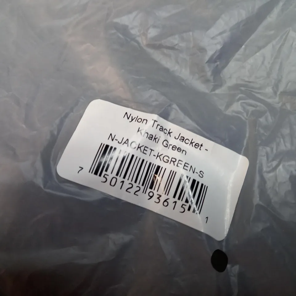 PACKAGED KHAKI GREEN NYLON TRACK JACKET - SMALL