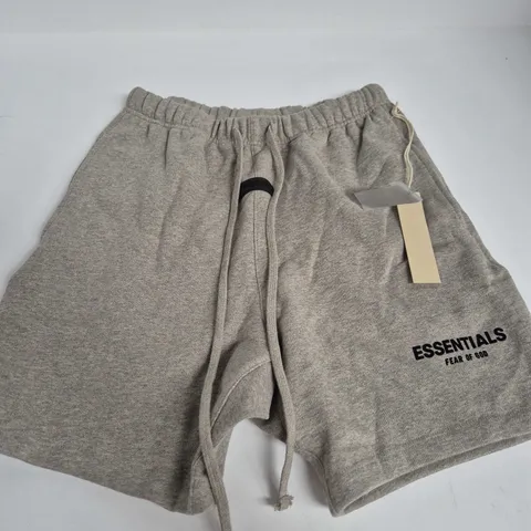 essentials fear of god shorts in grey - small