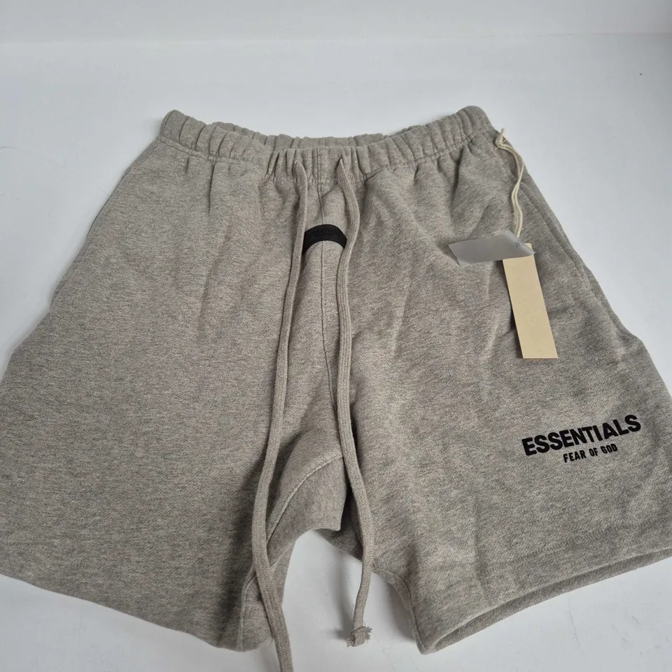 essentials fear of god shorts in grey - small