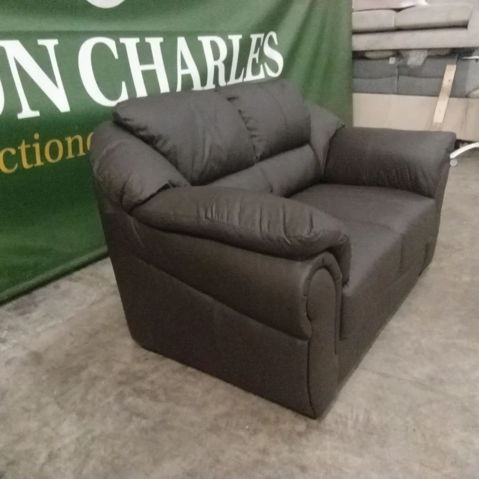 NAPLES ITALIAN LEATHER 2 SEATER SOFA - CHOCOLATE RRP £1099