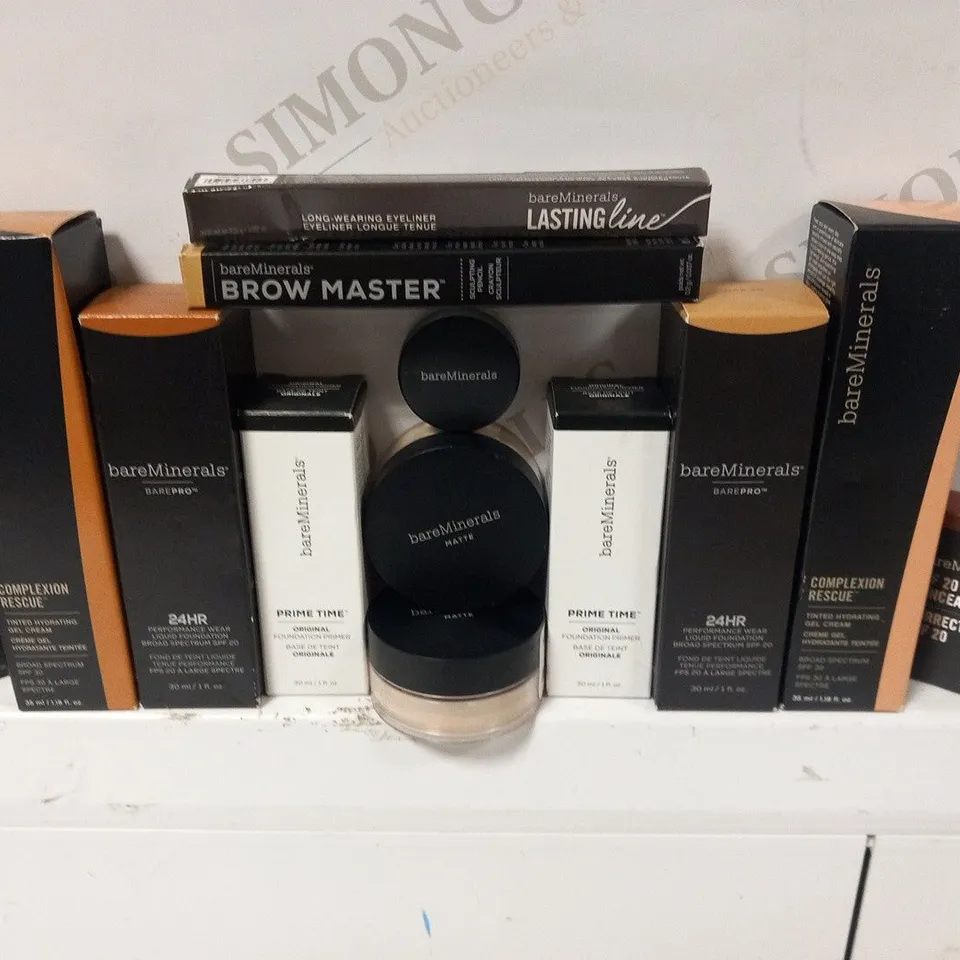 APPROXIMATELY 140 ASSORTED BARE MINERALS COSMETICS PRODUCTS TO INCLUDE; 