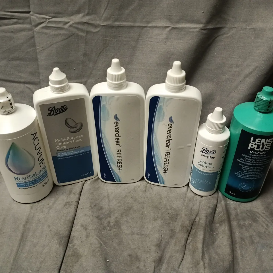 APPROXIMATELY 15 ASSORTED EYECARE & HEALTHCARE PRODUCTS TO INCLUDE LENS PLUS OCUPURE, EVERCLEAR REFRESH, ACUVUE REVITALENS, ETC - COLLECTION ONLY
