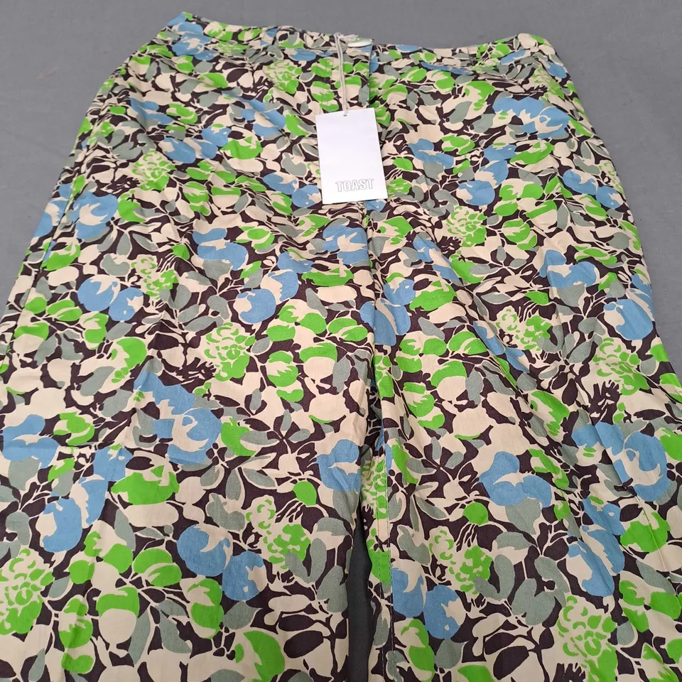 TOAST HEDGEROW PRINT KICK FLARE TROUSERS - SIZE 10