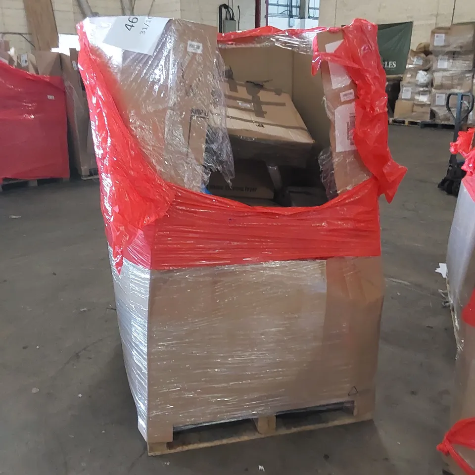 PALLET CONTAINING ASSORTED HOUSEHOLD PRODUCTS INCLUDING AIR COOLER, AIR PURIFIER, SHOE RACK, AIR BED, ELECTRIC FRYER ETC 