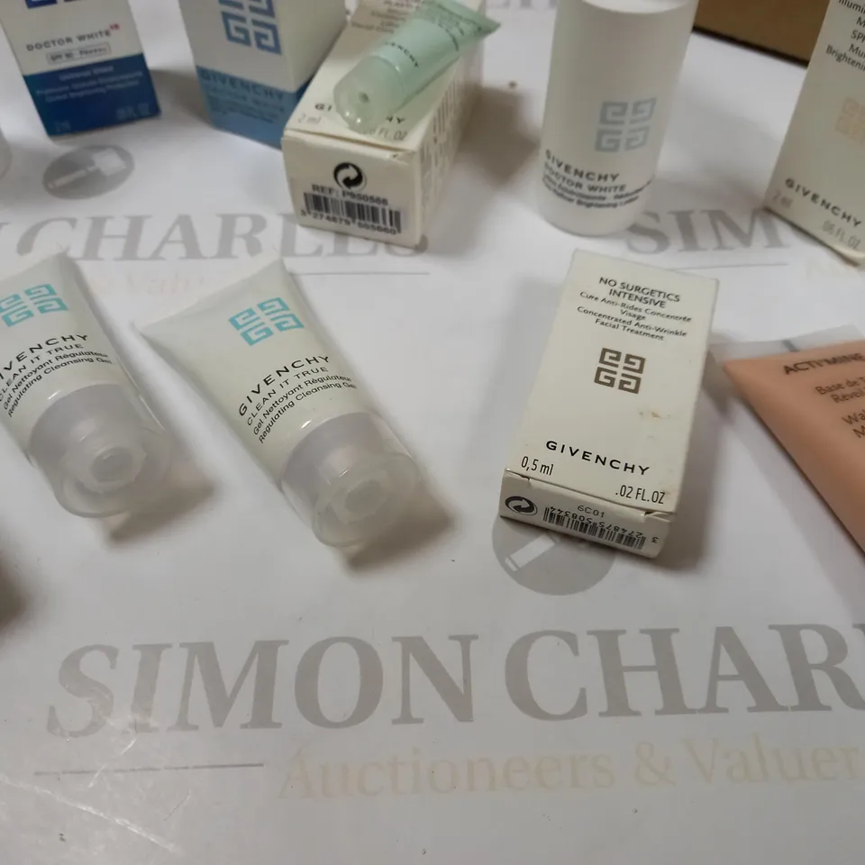 LOT OF APPROX 14 ASSORTED GIVENCHY PRODUCTS TO INCLUDE: DOCTOR WHITE, CLEAN IT TRUE, MAKE-UP BASE