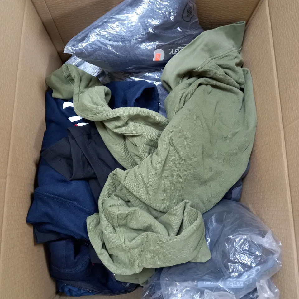 BOX OF APPROXIMATELY 20 ASSORTED ITEMS TO INCLUDE KIDS TRACKSUIT, TOP, PANTS ETC