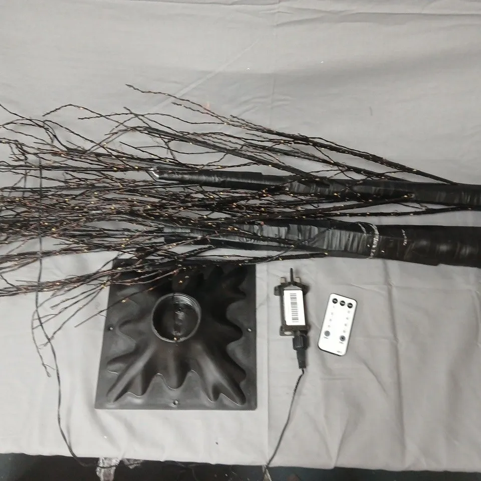 Decorative LED Twig Tree Light with Remote Control – Black branches on square base
