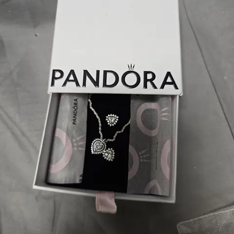 Pandora Jewelry Box Set - Heart Pendant Necklace & Ring