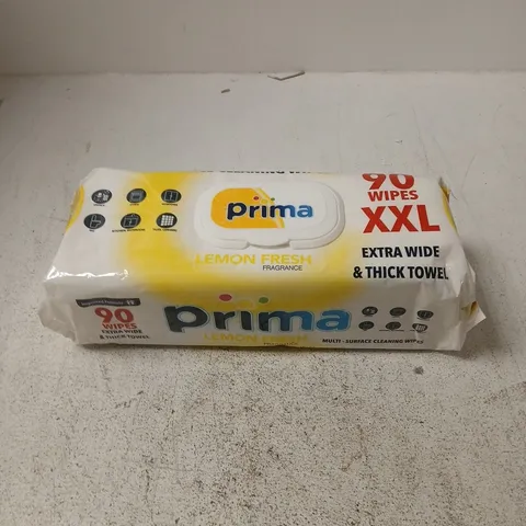 PRIMA LEMON FRESH FRAGRANCE MULTI-SURFACE CLEANING WIPES – 12 PACK BULK BOX