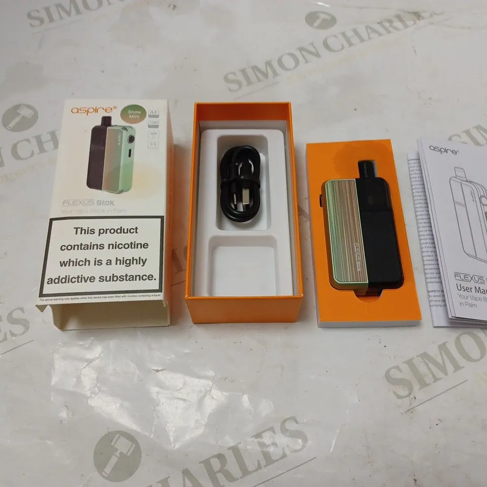 BOXED ASPIRE FLEXUS BLOK WITH USB CABLE AND MANUAL