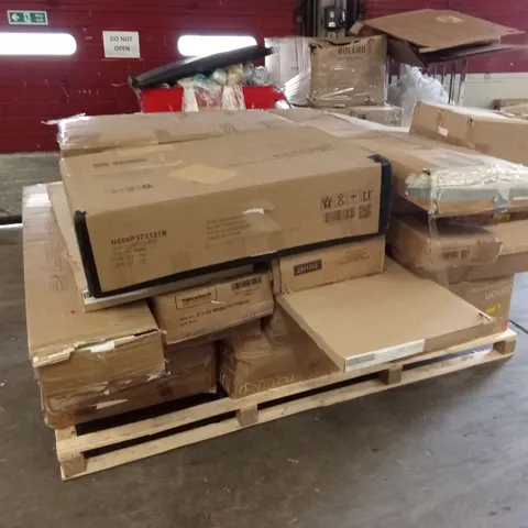 PALLET OF ASSORTED INCOMPLETE DESIGNER FURNITURE PARTS AND PIECES 