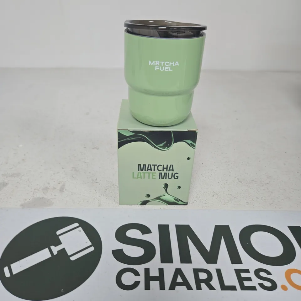 MATCHA LATTE MUG – GREEN CERAMIC WITH BLACK LID