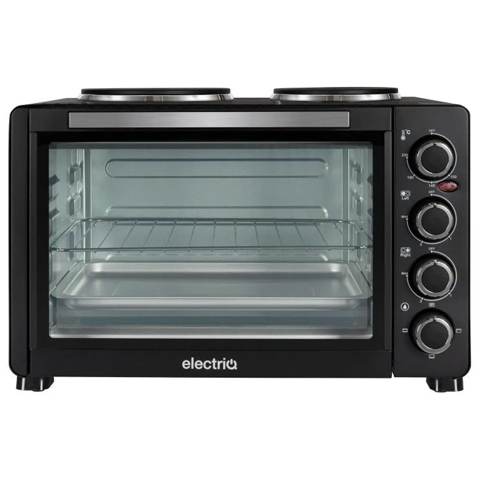 BOXED ELECTRIQ 30L MINI OVEN WITH DUAL HOTPLATES