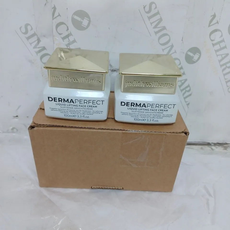LOT OF 2 JUDITH WILLIAMS DERMA PERFECT LIQUID LIFTING CREAM 100ML