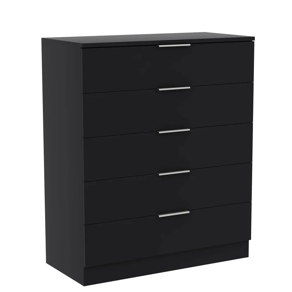BOXED VID LASSIC TREGA 5 DRAWER CHEST BLACK (1 BOX )