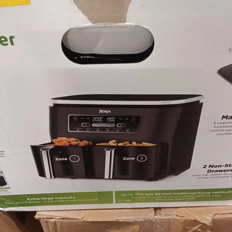 BOXED NINJA DUAL ZONE AIR FRYER 7.6L