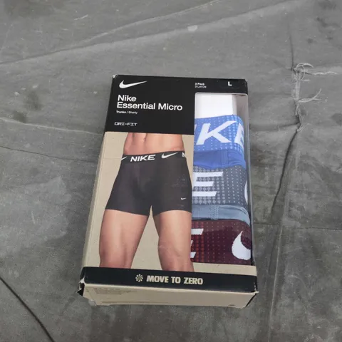 NIKE ESSENTIAL MICRO TRUNKS SHORTY 3-PACK – MULTI, SIZE L