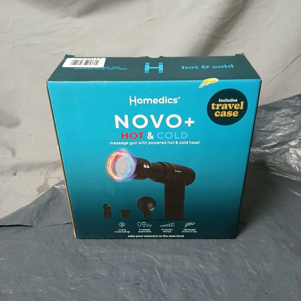 HOMEDICS NOVO HOT AND COLD MASSAGE GUN IN TRAVEL CASE BOXED