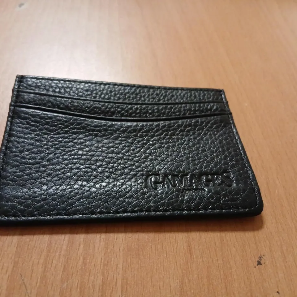 GAMAGES CREDIT CARD HOLDER – BLACK PEBBLE LEATHER