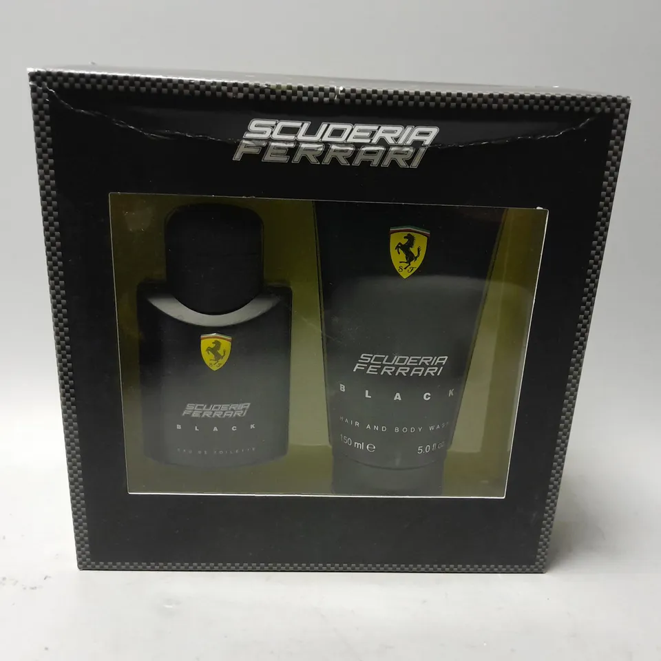 4 BOXED SCUDERIA FERRARI BLACK BOXSETS