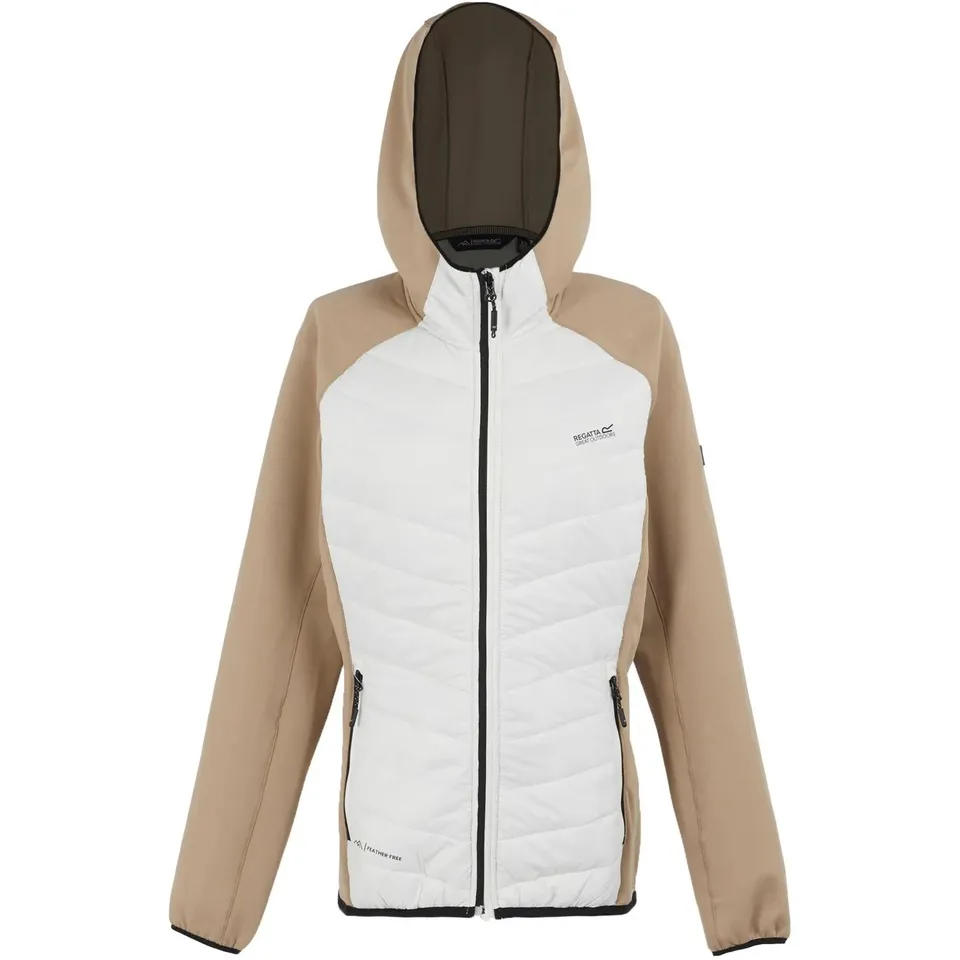 BRAND NEW REGATTA WOMEN'S ANDRESON VIII HYBRID JACKET IN BLANC DE BLANC/WARM TAUPE SIZE 10