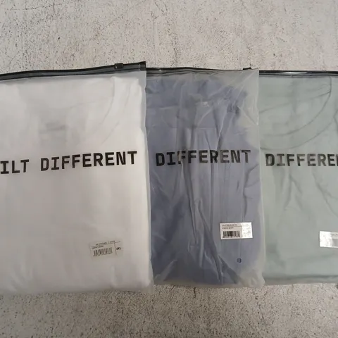 SET OF APPROXIMATELY 10 ASSORTED BUILT DIFFERENT T-SHIRTS/SHIRTS IN VARIOUS COLOURS AND SIZES