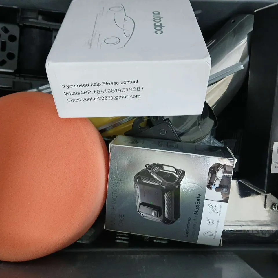 APPROXIMATELY 10 ASSORTED VEHICLE PARTS & ACCESORIES TO INCLUDE BRAKE PADS, SEATBELT UNIT, SMART BOX, ETC