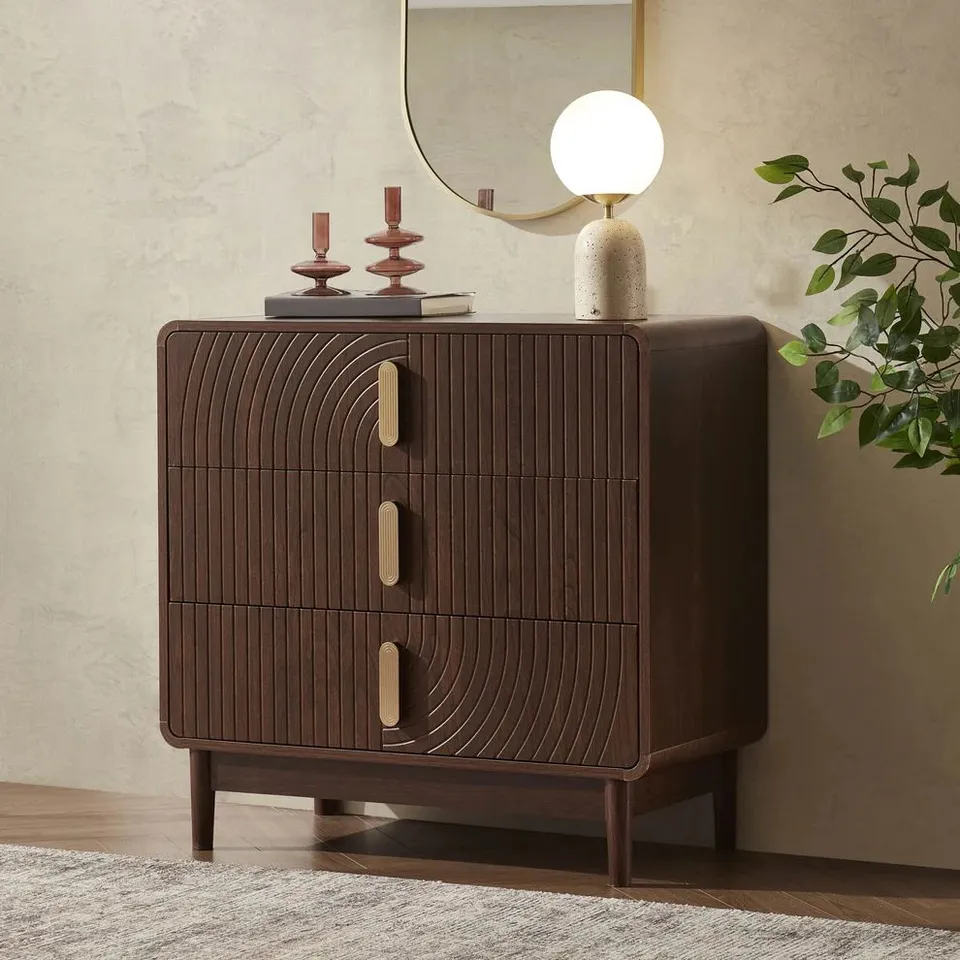 BOXED DUSK MARNIE 3 DRAWER CHEST - WALNUT (1 BOX)