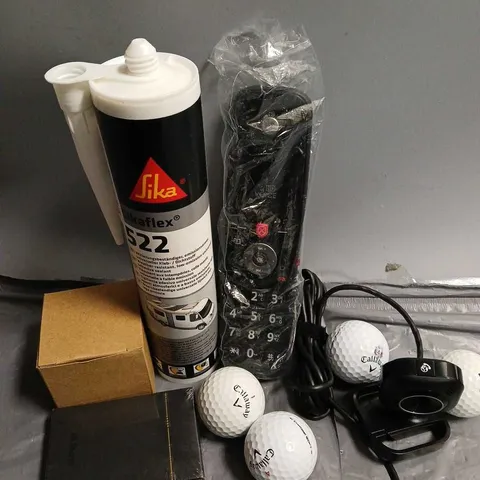 APPROXIMATELY 20 ASSORTED HOUSEHOLD ITEMS TO INCLUDE CALLAWAY GOLF BALL, HOME PHONE, MICROSOFT WEBCAM, ETC