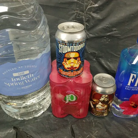 APPROXIMATELY 5 ASSORTED FOOD &DRINK ITEMS TO INCLUDE - WATERS, J20 AND LIGHTSPEED PILSNER  - COLLECTION ONLY