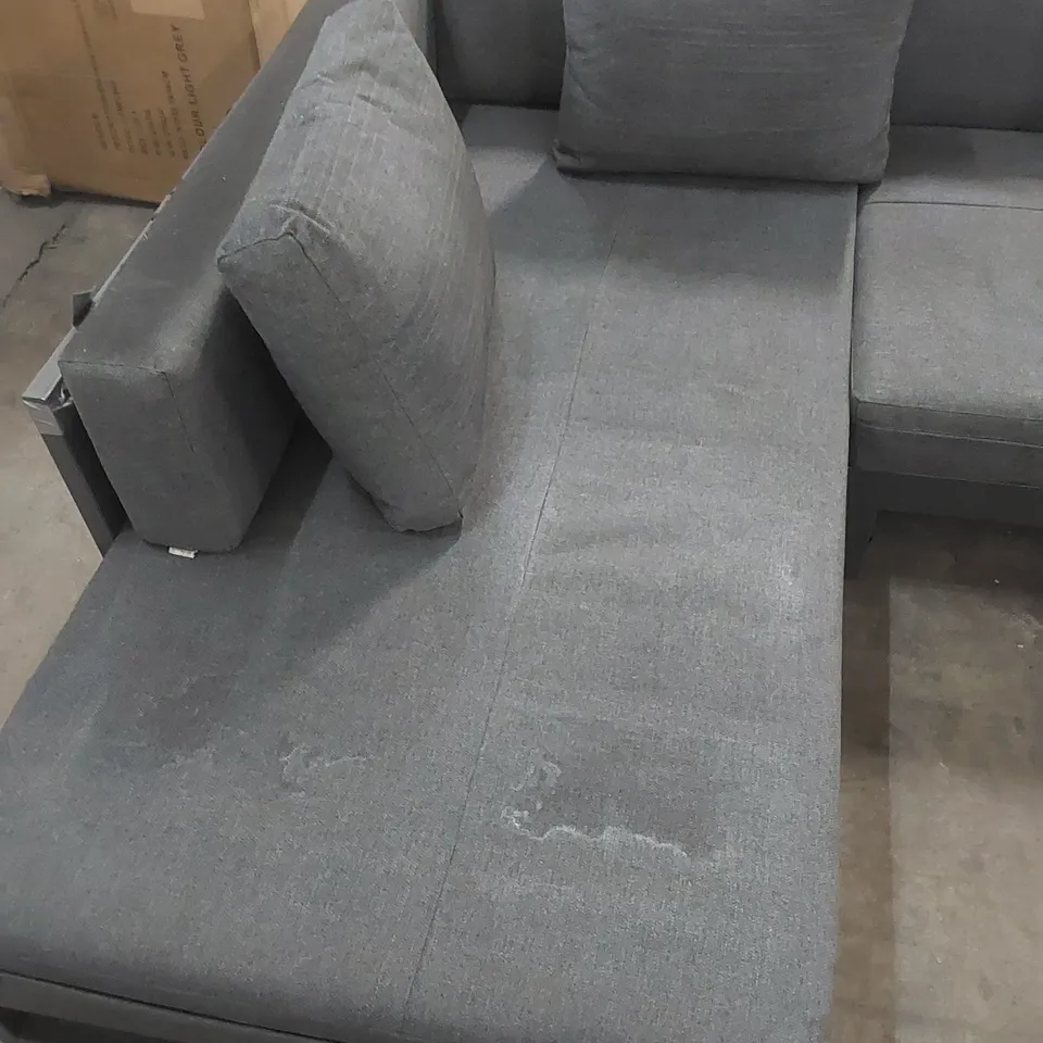 SOMERBY METAL FRAME PATIO CORNER SOFA SET WITH CUSHIONS AND COFFEE TABLE