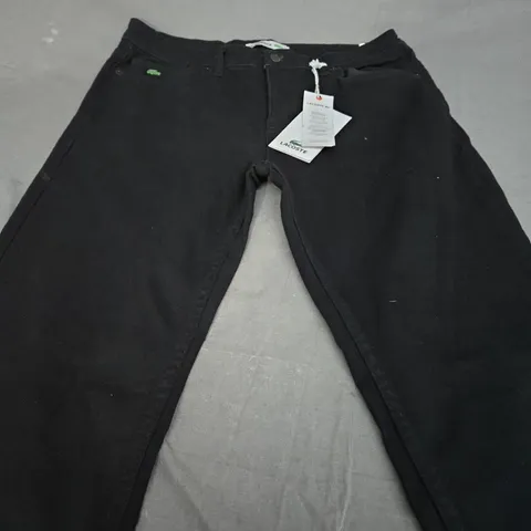 LACOSTE BLACK DENIM TROUSERS - SIZE 34