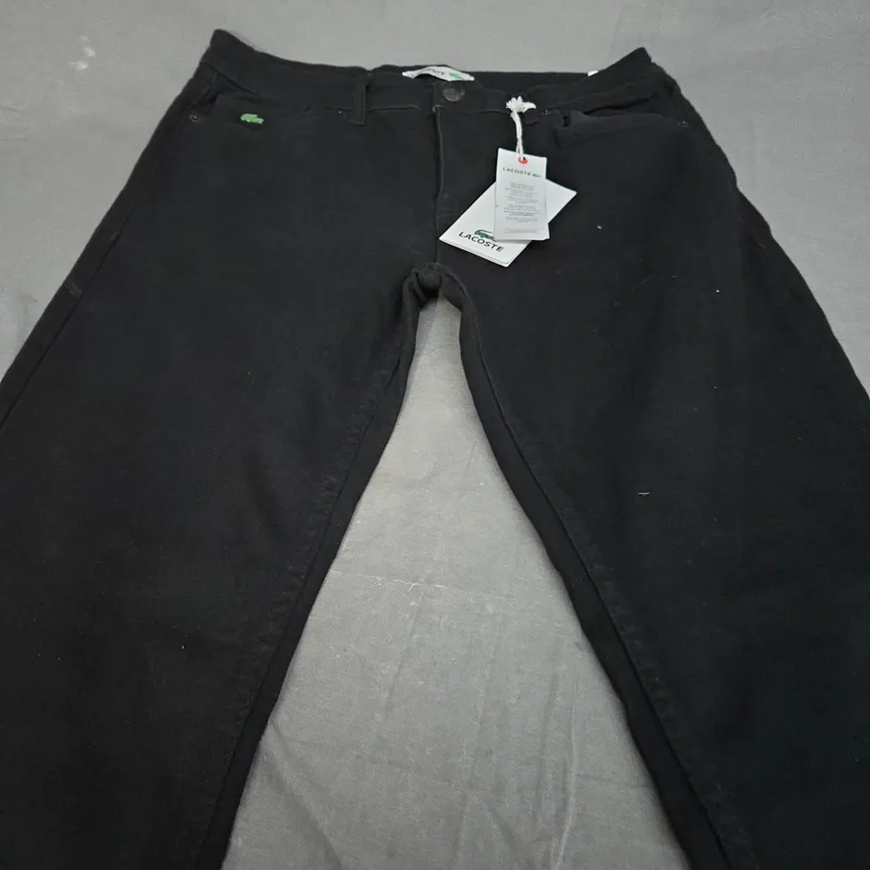 LACOSTE BLACK DENIM TROUSERS - SIZE 34