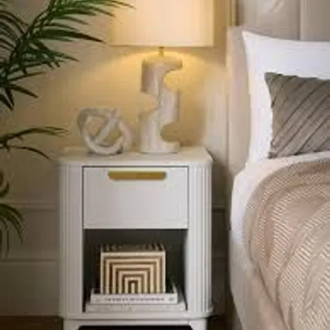 BOXED CARINA 1 DRAWER BEDSIDE CHEST - WHITE (1 BOX)