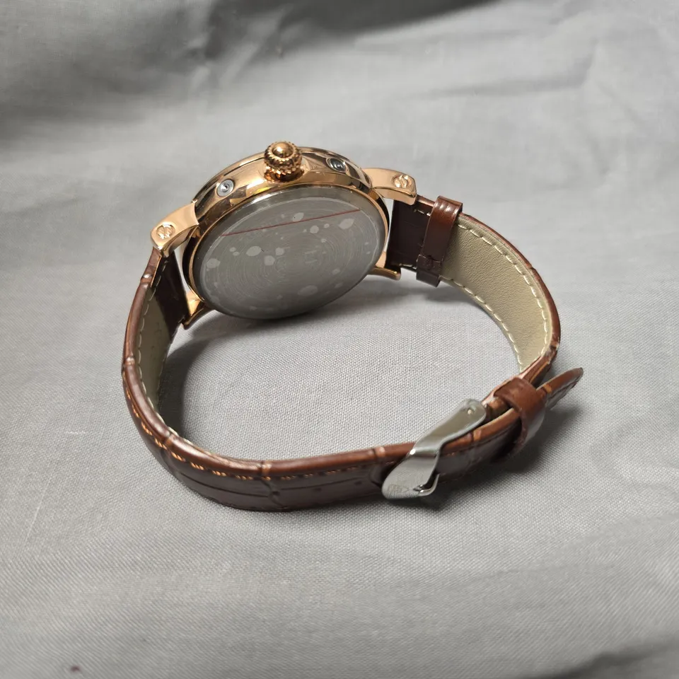 MENS ERNEST FERDINAND WATCH – FUNCTIONING SUB DIALS – LEATHER STRAP