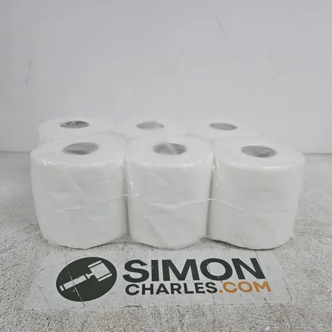 PACK OF 6 WHITE CENTRE FEED EMBOSSED ROLLS