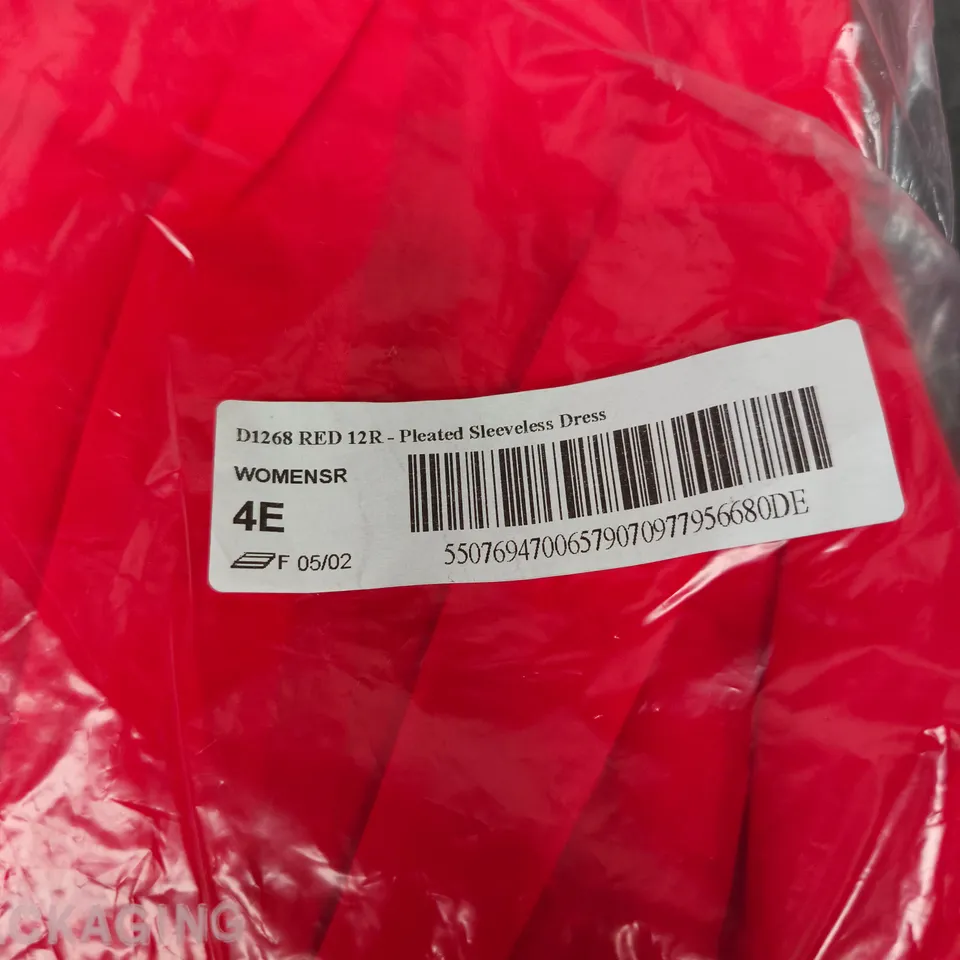 BODEN PLEATED SLEEVELESS DRESS – RED, UK 12R 