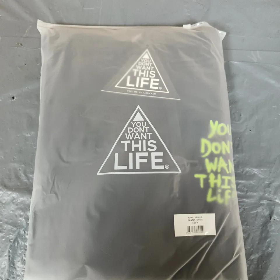 YDWTL YELLOW PAINTER HOODIE – SIZE M