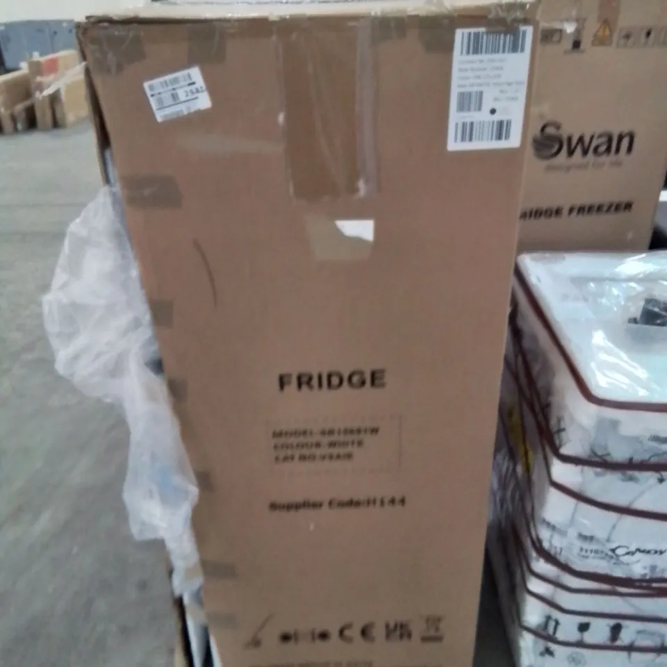 BOXED SWAN 143CM HIGH, LARDER FRIDGE - WHITE