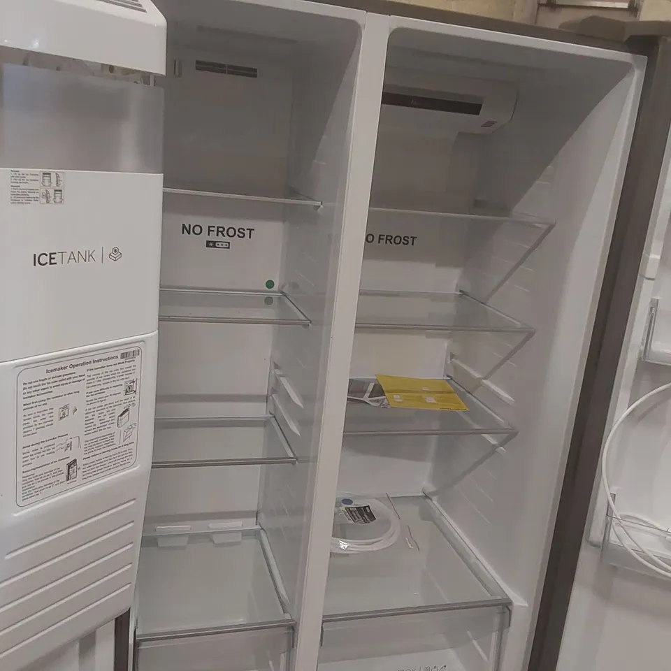 HAIER HSR5918DIMP AMERICAN-STYLE FRIDGE FREEZER - PLATINUM INOX