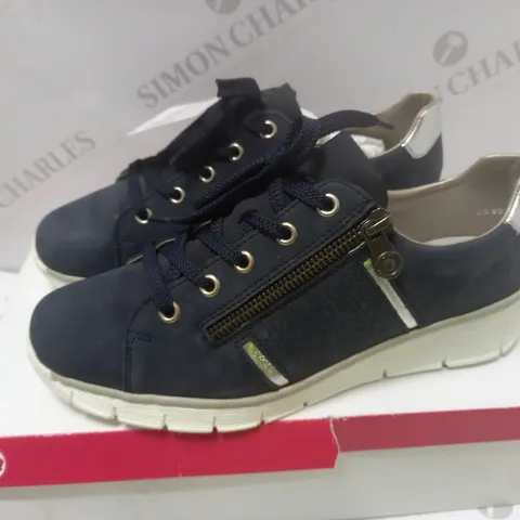 BOXED RIEKER NAVY TRAINERS - SIZE 7