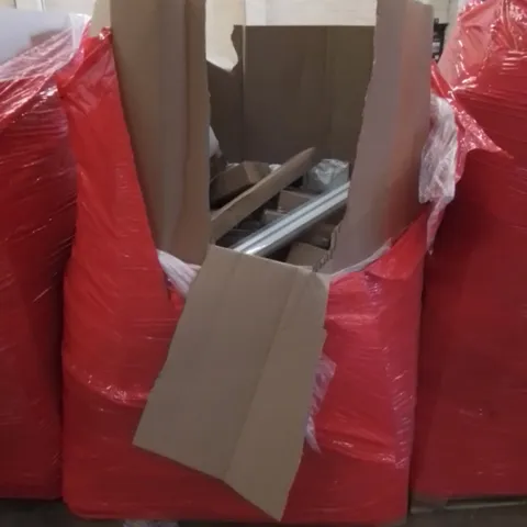 PALLET CONTAINING ASSORTED HOUSEHOLD & HOME IMPROVEMENT PRODUCTS. INCLUDES BLINDS, CUSHION, TOILET SEAT, BOXED FURNITURE ETC