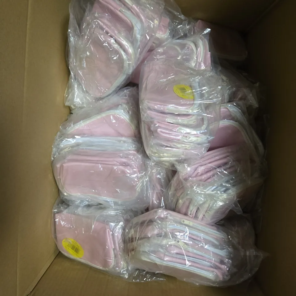 APPROXIMATELY 100 BAG UNLIMITED MAKE-UP BAGS IN PINK 